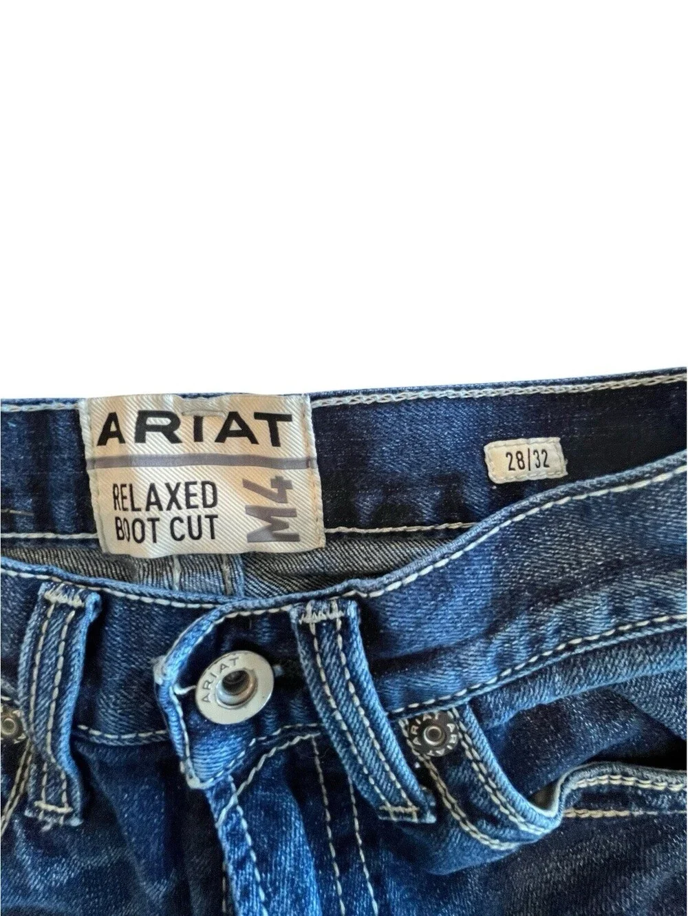 ARIAT M4 Jeans Mens Tag Sz 28/32  Low Rise Stretch  Adkins Boot Cut Jean 3051.6